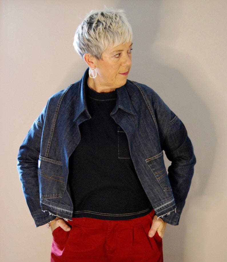 short denim loose jacket image 5