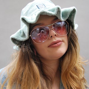 Bamboo Towelling Seaweed Frilly Bucket Hat image 9