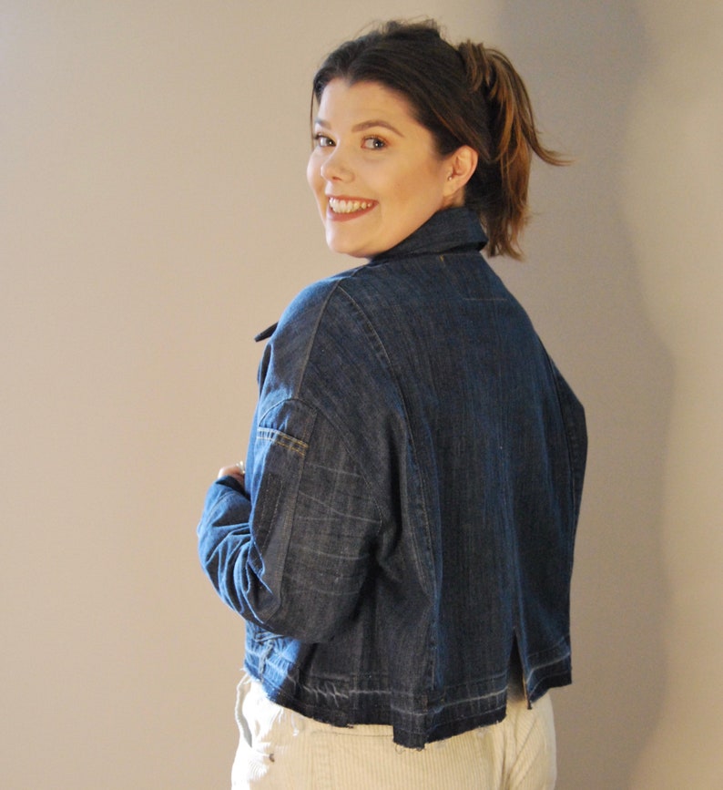 short denim loose jacket image 8