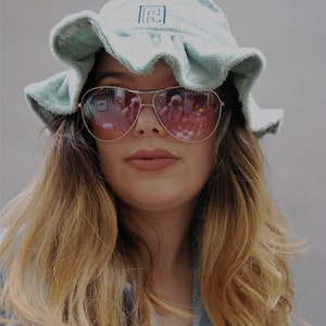 Bamboo Towelling Seaweed Frilly Bucket Hat image 6