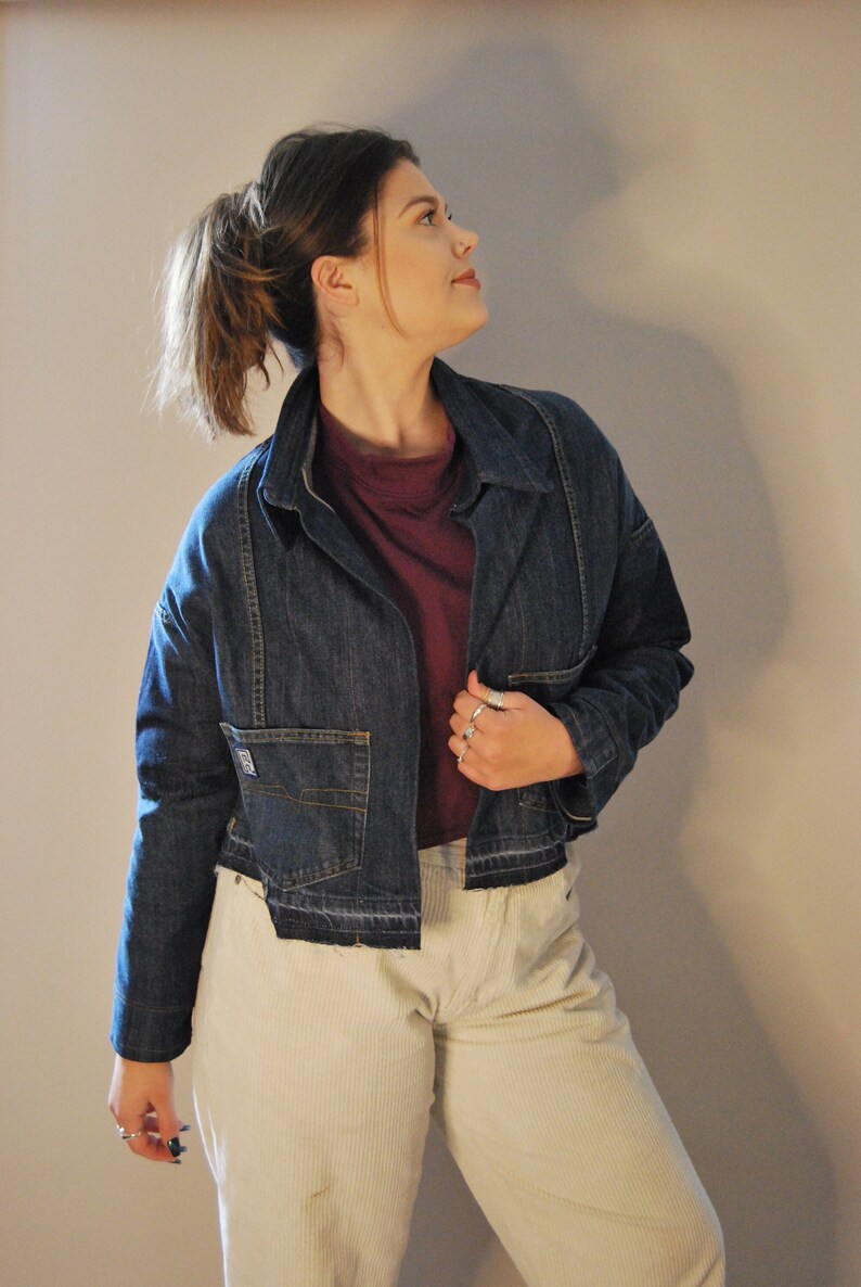 short denim loose jacket image 1