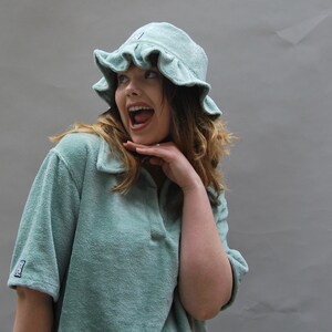Bamboo Towelling Seaweed Frilly Bucket Hat image 5