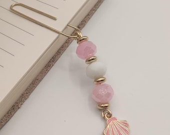 Pink Shell Bookmark: Gold Paper Clip Planner Accessory