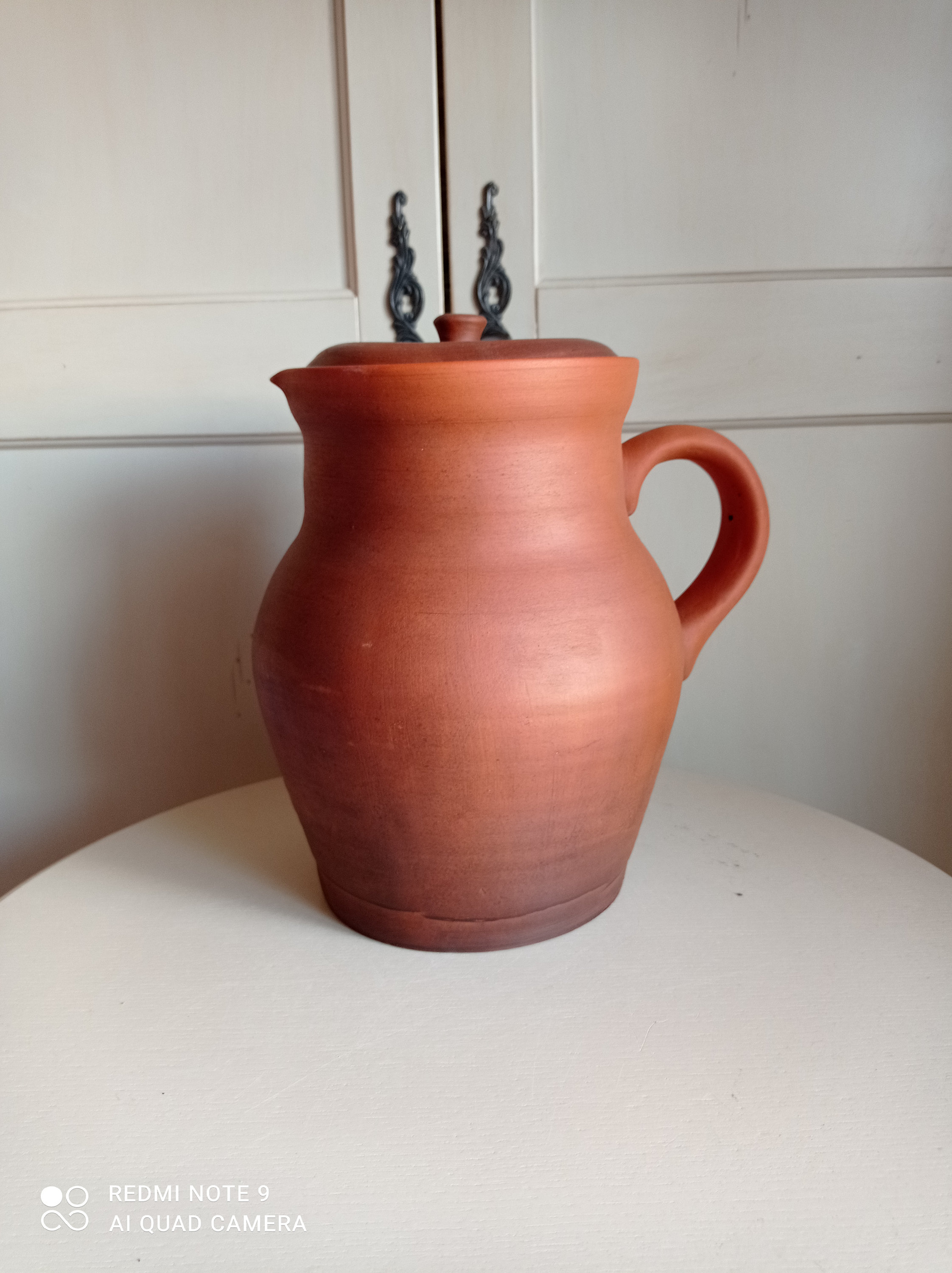Terracotta Ceramic Pitcher with lid Stoneware Ceramic Jug Etsy