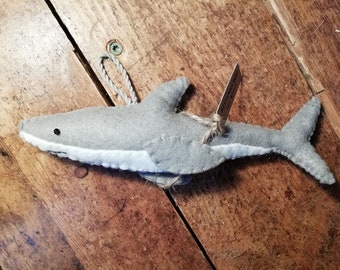 Fish the Shark - Felt Character Ornament - Sealife, marine animal - ideal nursery/mobile decoration