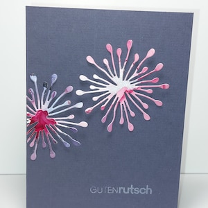 Guten Rutsch Jahreswechsel Grußkarte Klappkarte Doppelkarte handgemacht