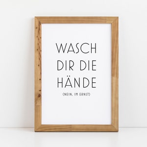 Poster bagno, lavarsi le mani, dire 2021, divertenti poster minimalisti, download + stampabile