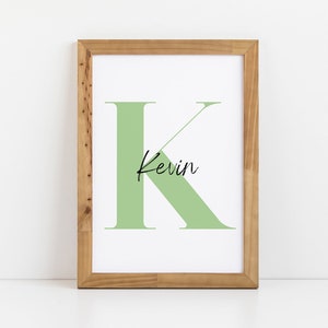Buchstabe Poster, Personalisierte Kinder Poster, Geburtsposter Junge Mädchen Namensposter, Geburtsgeschenk Bilder Kinderzimmer Poster
