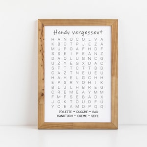 Poster di cruciverba - Poster da bagno divertente - Puzzle da toilette Ospiti Toilette Bagno per ospiti Regalo per trasferirsi