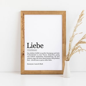 Definición de amor personalizada, póster de amor, regalo para parejas, regalo de aniversario, regalo de cumpleaños