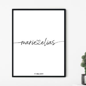 Personalisierbare Poster, Liebe, Pärchen, Hochzeitstag, Valentinstag, Couple, Printable and Digital