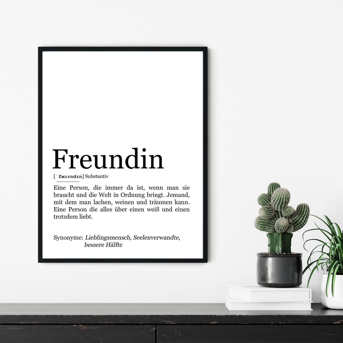 Freundin Definition, Personalisierbare Freundin Poster, Geschenk für