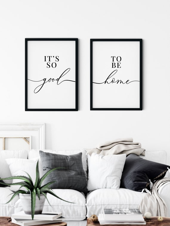 Set de pósters para salón, Qué bueno estar en casa, Póster de bienvenida a  casa, Set de 2 pósters como decoración de pared, Descargar + Imprimible