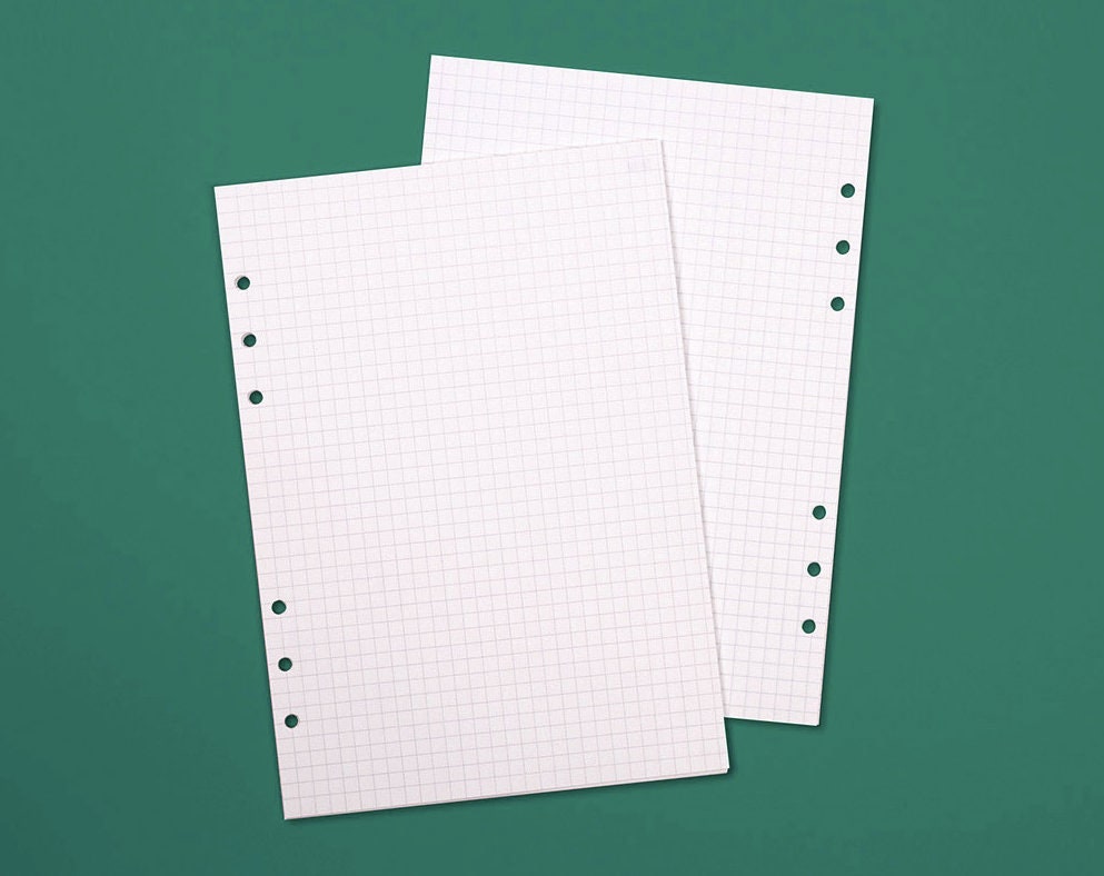 Basic Grid A5 Refill papers 6 holes / for every A5 Journal Etsy
