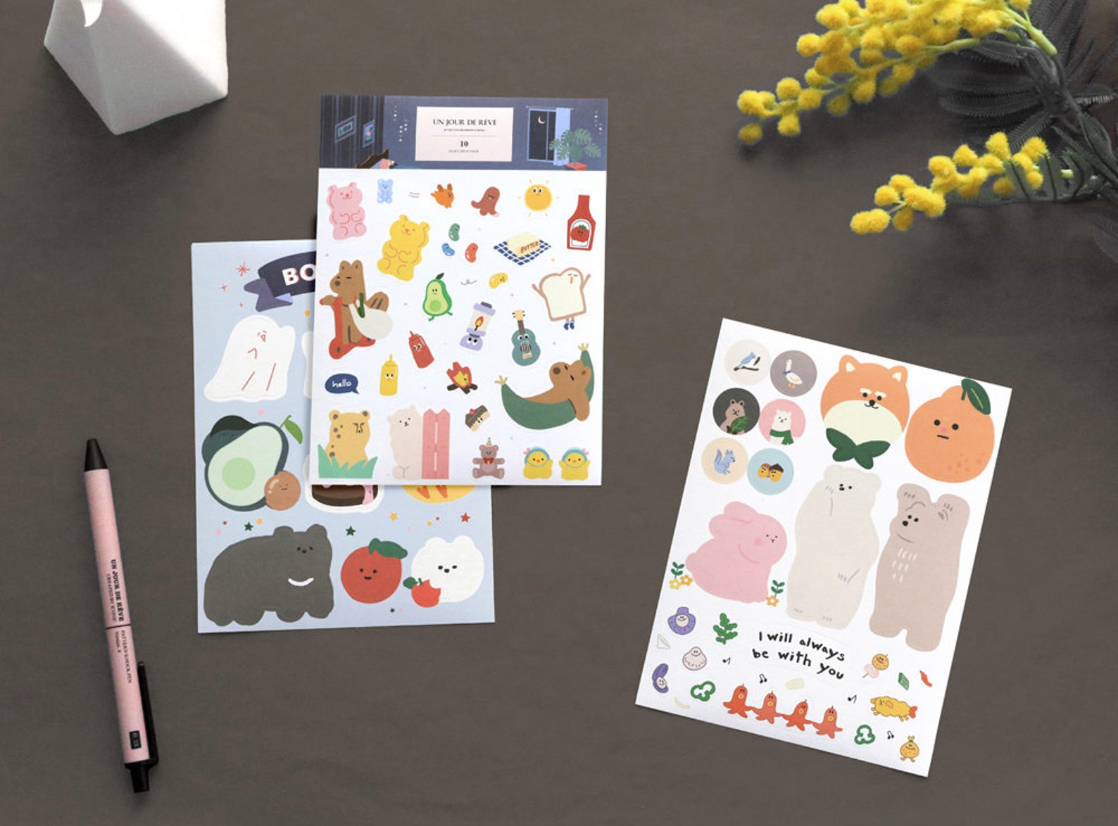 JOURNAL DECOR STICKERS Set / Animals big Stickers Diary Decor Etsy