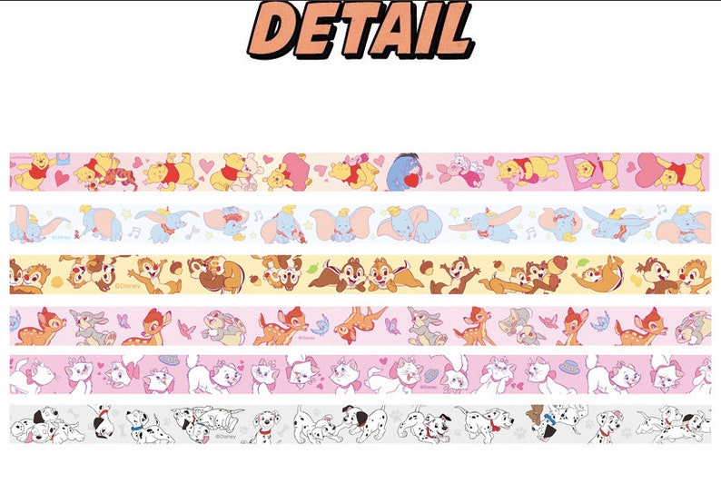 DISNEY Animals Washi Tape 6 Types / Disney Washi tape Etsy