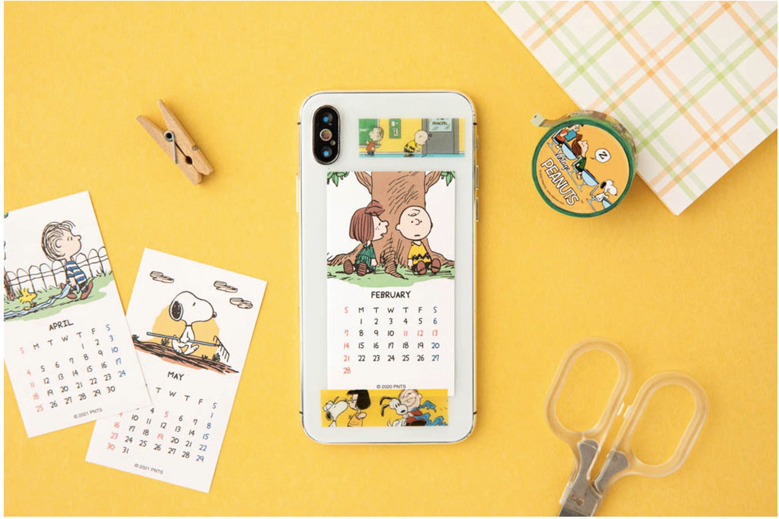 2021 Snoopy the Peanuts mini sticker Calendar Desk Calendar | Etsy