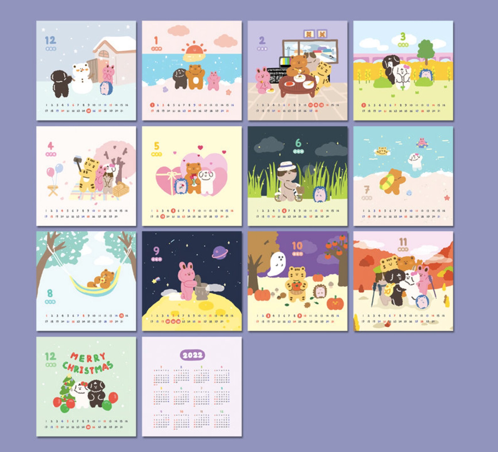 2021 Desk Calendar / Cute Animal Schedule Calendar | Etsy