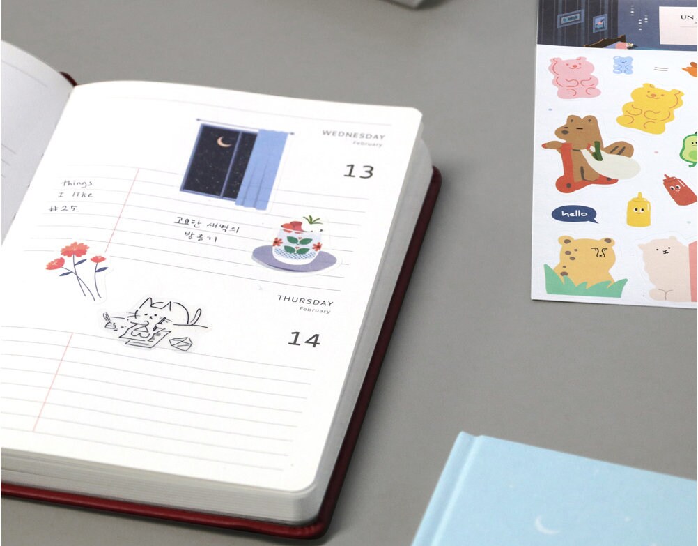 JOURNAL DECOR STICKERS Set / Animals big Stickers Diary Decor Etsy