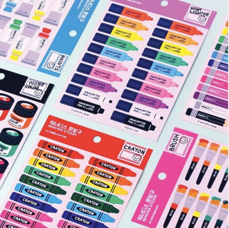 Stationary STICKERS 5 Types / Planner Stickers Etsy