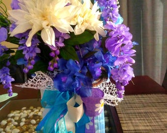 Blue Wisteria Vase