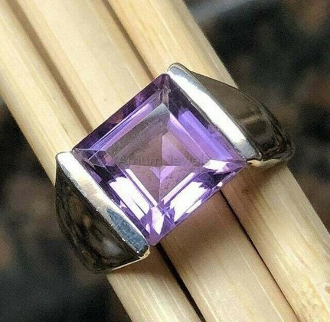 Natural Amethyst Men's Ring in 925 Sterling Silver AAA Etsy