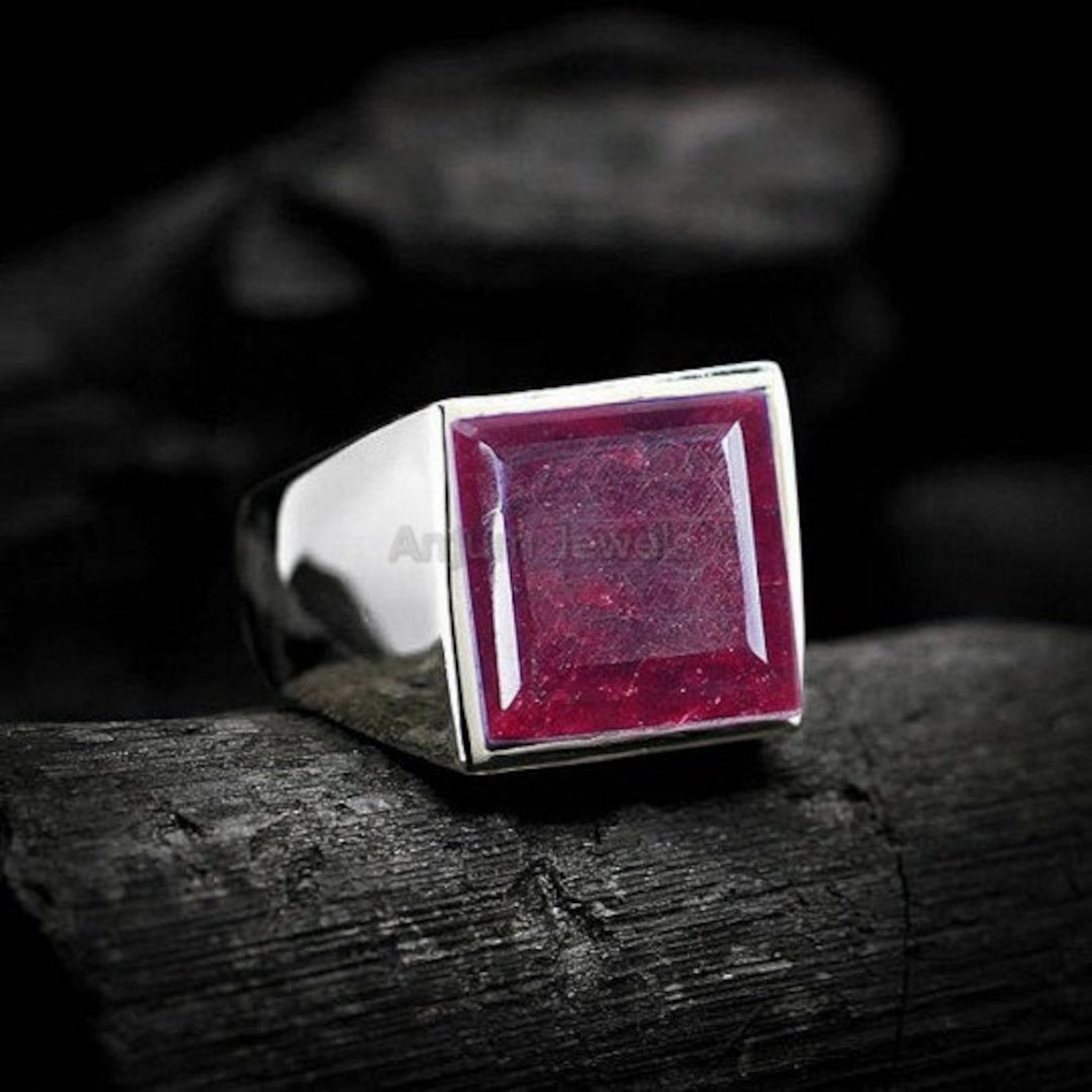 Natural Ruby Men's Ring in 925 Sterling Silver Ruby | Etsy