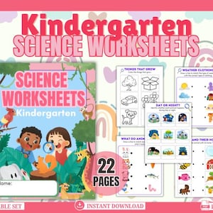 Kindergarten Science Worksheets | 22 Pages PDF | Hands-On Activities for Early Learners | Printable STEM Worksheets
