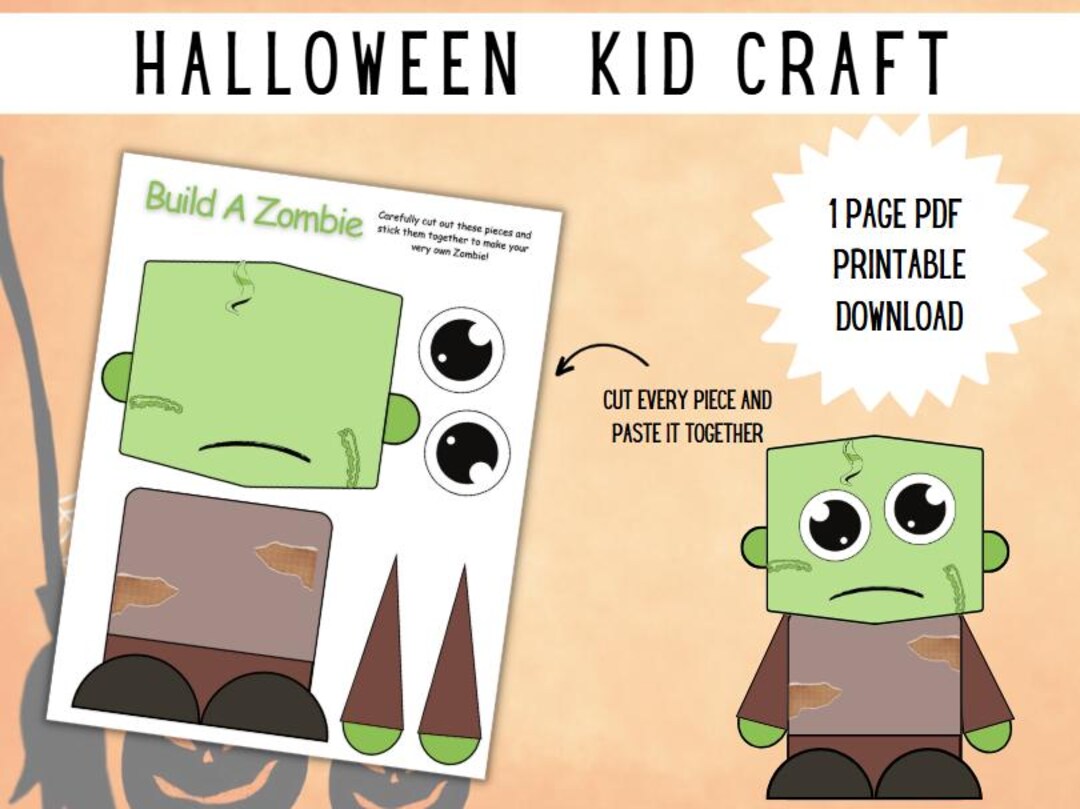 Build a Zombie Activity | Halloween Printable Craft for Kids | Cut and ...