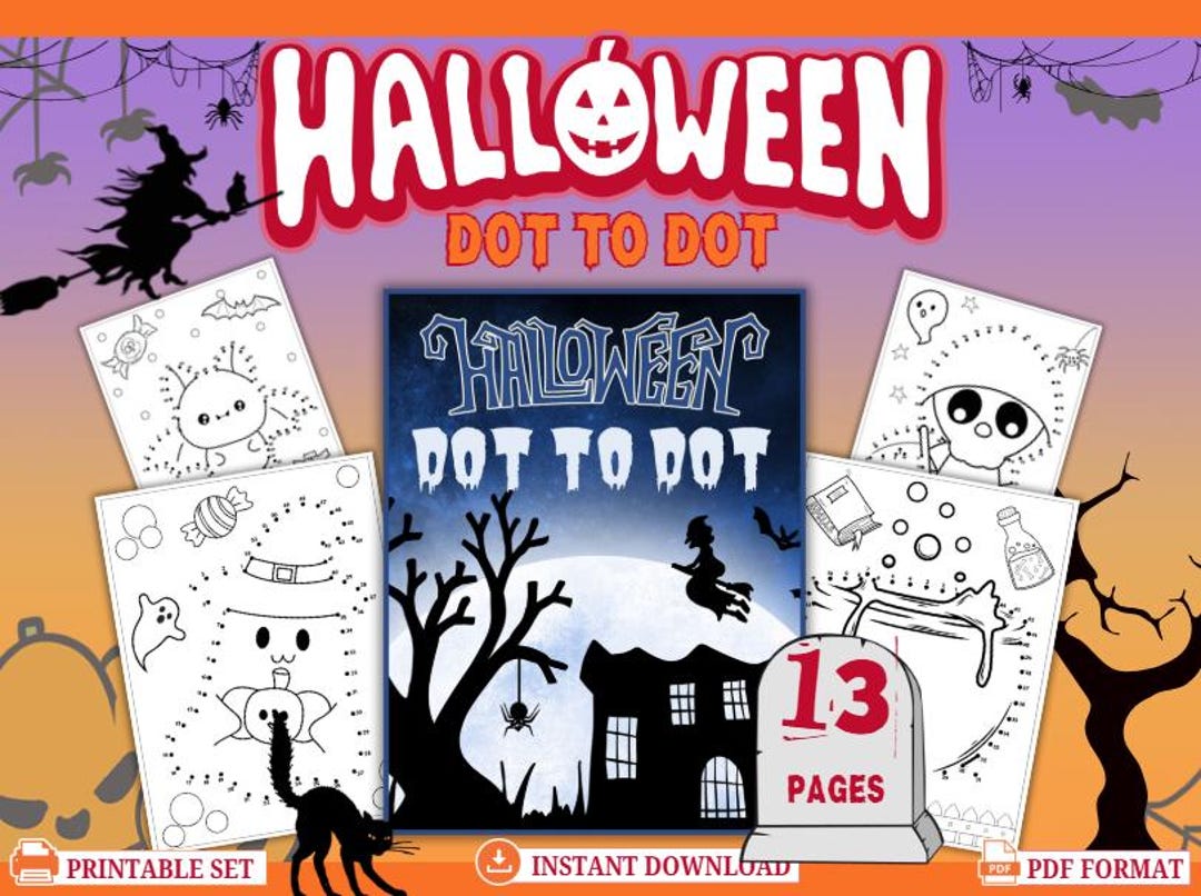Halloween Dot to Dot Worksheets: Math & Counting Activities (14 Pages ...