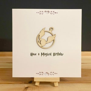 Magnifique carte de joyeux anniversaire, carte de fan Harry Potter en bois (avec portefeuille / petite enveloppe), faite main, pour maman, KS Arts & Cards, Kasia Card