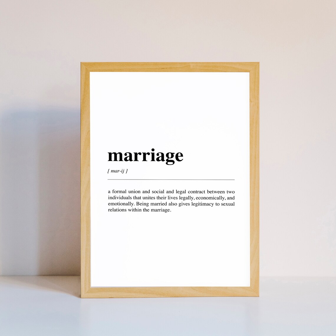 Mariage Définition Wall Art Imprimer Etsy