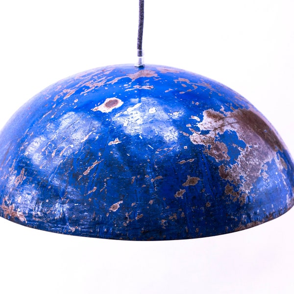 Barigo Ceiling Lamp in Blue: Upcycled Lamp made of Recyclable Oil Barrels - The Industrial Look lampshade by SwaneDesign