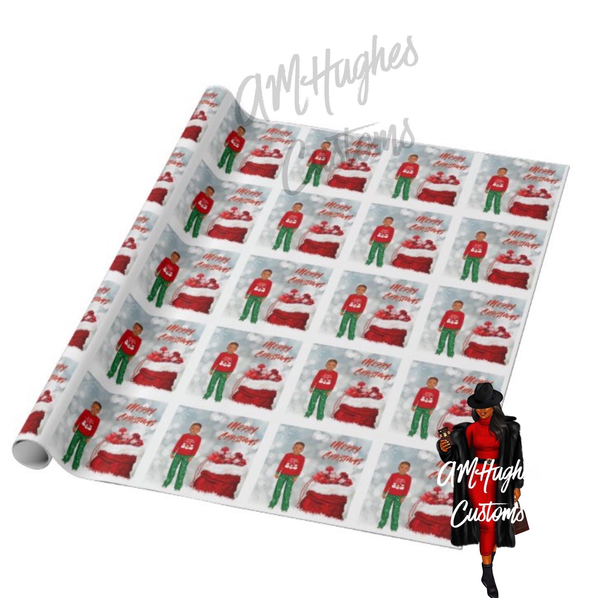 African American Christmas Wrapping Paper for kids | Etsy