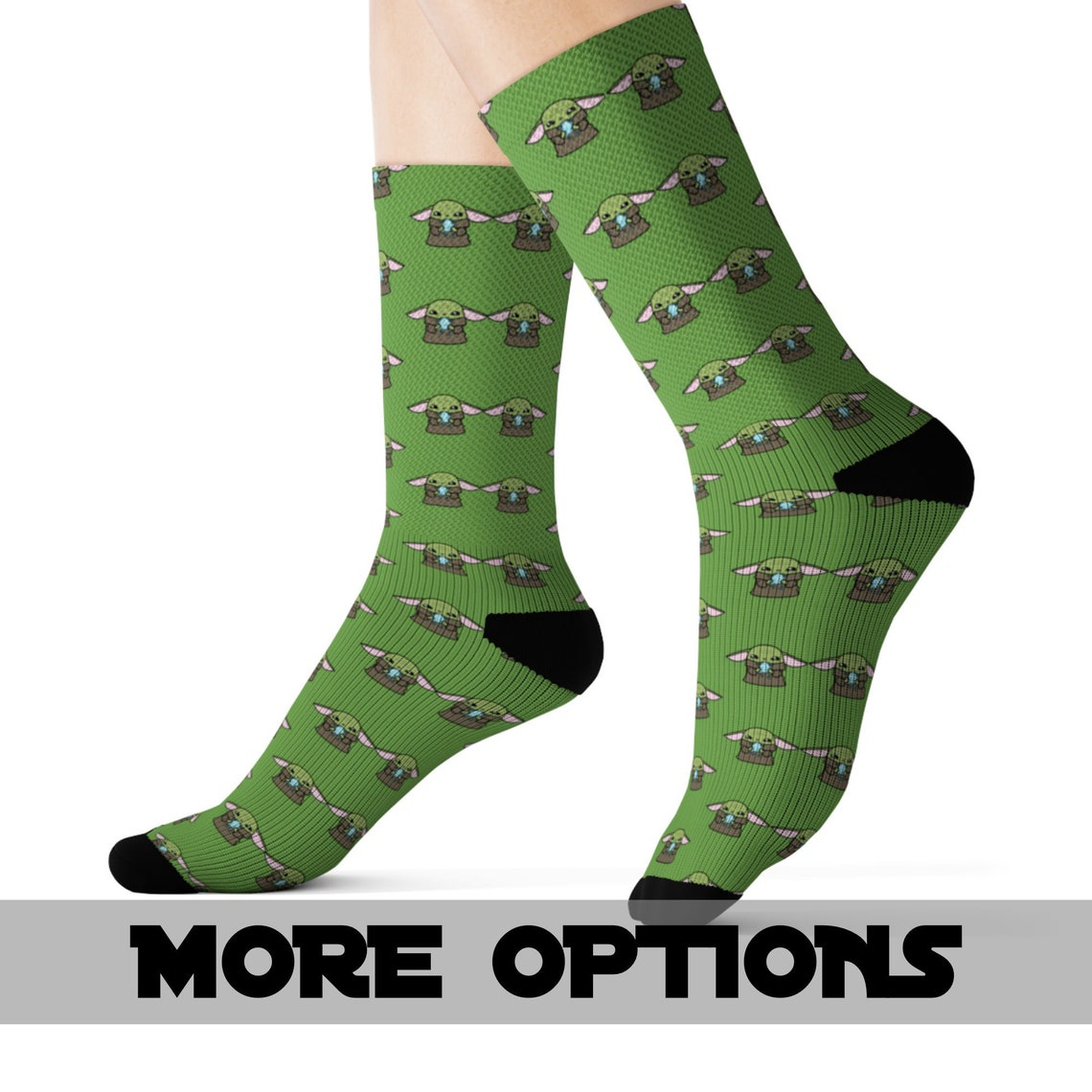 Christmas Baby Yoda Inspired Socks Multiple Options Patterned | Etsy