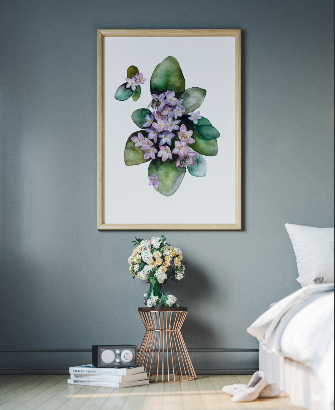 Watercolor Mayflower Print Massachusetts Home Decor Pink Etsy