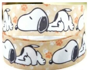 Cinta del grosgrain Snoopy perro de dibujos animados 7/8" 22mm Cinta del grosgrain Snoopy perro de dibujos animados 7/8" 22mm
