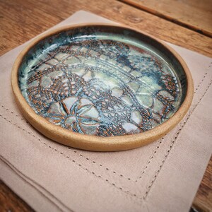Small Handmade Ceramic Flat Side Plate SET OF 2 image 3