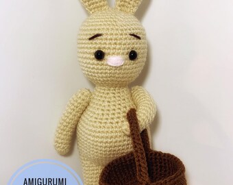 Amigurumi Crochet Bunny Pattern, Stuffed Animal Toy (PDF Pattern)