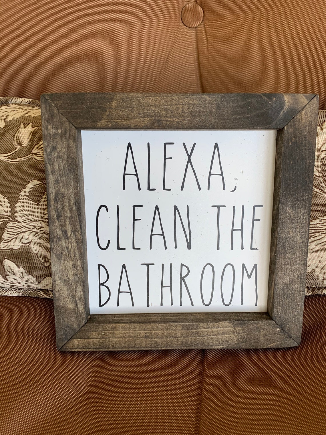 Bathroom Sign Alexa Clean the Bathroom Etsy