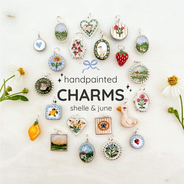 Silver Handmade Charm Pendants | Floral, Butterfly, Goose, Cottage Designs