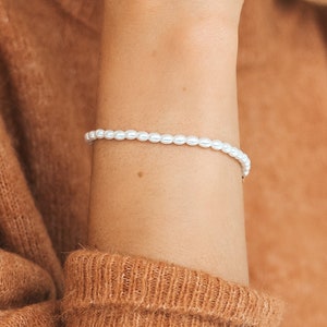 Tiny Pearl Bracelet, Freshwater Real Pearl Beaded Bracelets, Bridesmaid Jewelry For Women, Perfect Gift for Her