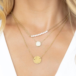 Set di 3 collane a strati, set di collane in oro delicato, gioielli personalizzati, regalo minimalista per lei