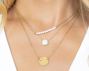 Layered Necklace set of 3 Necklaces, Dainty Gold Necklace Set, Custom Jewelry, Minimalist Gift for Her