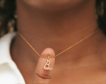 Joli collier initial avec coeur, collier lettre monogramme personnalisé en or, cadeau bijou minimaliste fait main pour elle