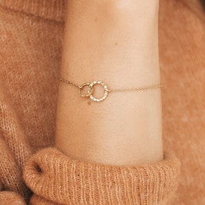 Double Circle Interlocking Bracelet | Eternity Karma Bracelets In Gold, Sterling Silver | Minimalist Jewelry | Best friends Gift for women