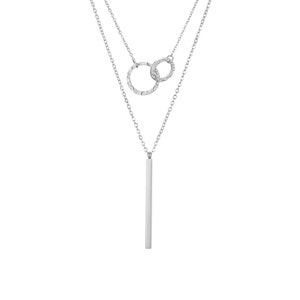 Ensemble de 2 colliers superposés liés, collier entrelacé, collier barre verticale, petit ensemble de colliers en or, cadeau minimaliste pour elle 925 STERLING SILVER