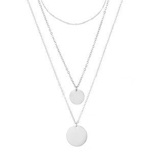 Ensemble de 3 colliers superposés délicats, collier disque, cadeau personnalisé, ensemble de plusieurs colliers ras de cou, colliers minimalistes, cadeau bijoux image 4