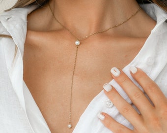 Pearl Lariat Necklace | Y Style Necklaces for Women | Bridal Prom Jewelry | Perfect Gift For Her