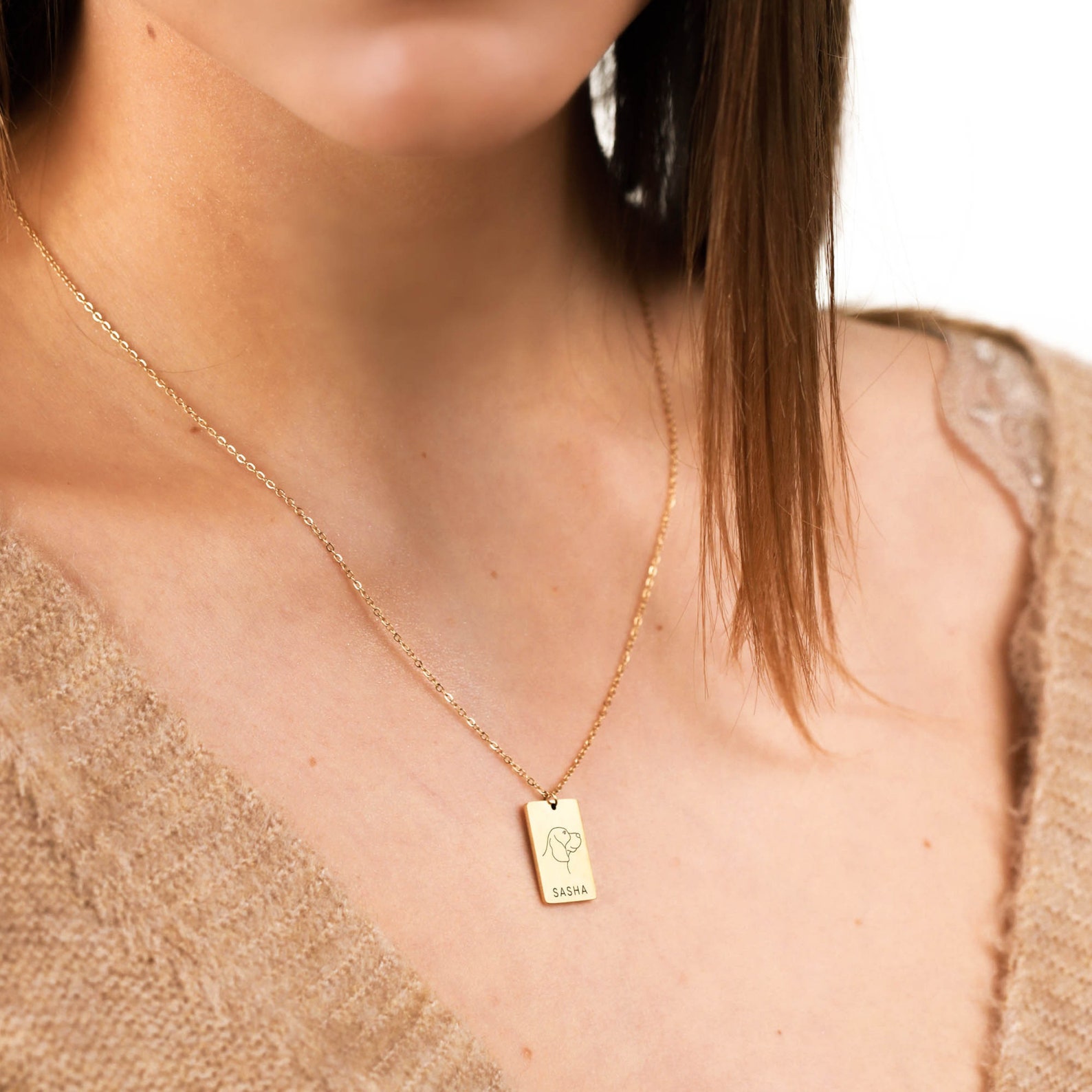 Custom Dog Necklace with Name Dog Picture Necklace Round Etsy